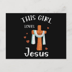 This Girl Love Jesus Teens Kids Women Christian Postcard