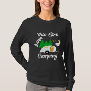 This Girl Loves Camping Teardrop Trailer Rv Camper T-Shirt