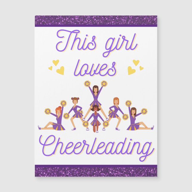 This Girl Loves Cheerleading Magnetic Card (Front)