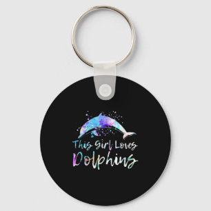 This Girl Loves Dolphins Dolphin Lover Quote Vinta Key Ring