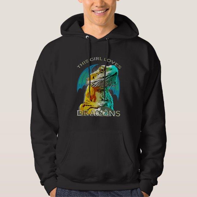 This Girl Loves Dragons Pet Bearded Dragon Hoodie (Front)