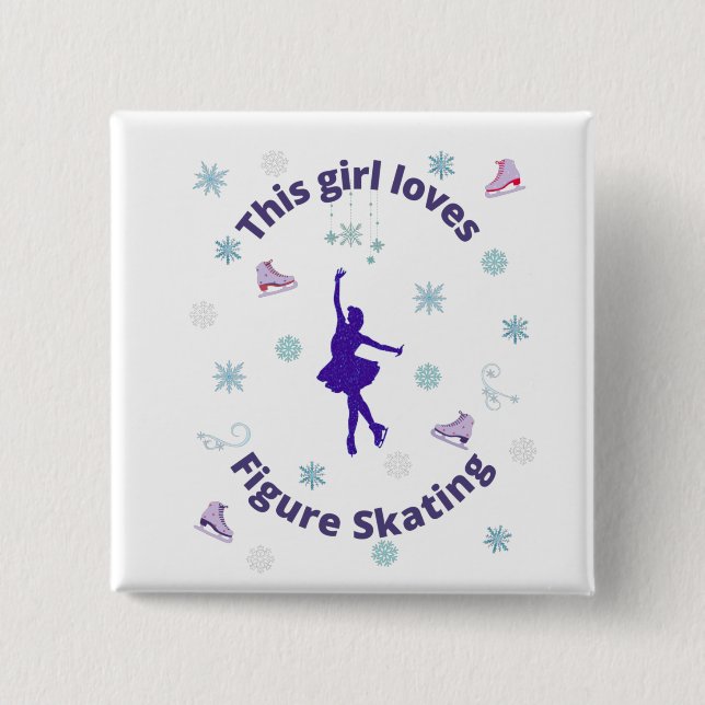 This Girl Loves Figure Skating    15 Cm Square Badge (Front)