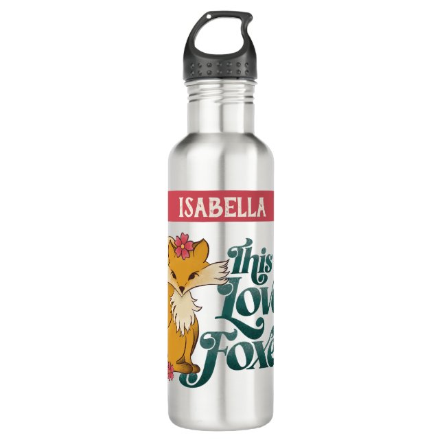 This Girl Loves Foxes Water Bottle (Front)