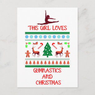 This Girl Loves Gymnastics and Christmas Postcard