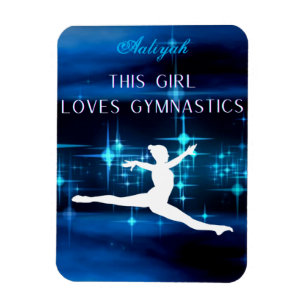 This Girl Loves Gymnastics Black, Blue, White Magnet