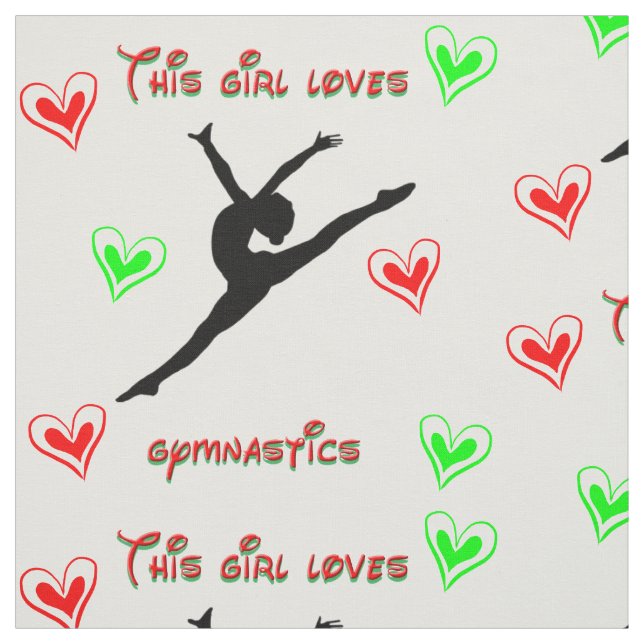 This Girl Loves Gymnastics Fabric (Swatch)