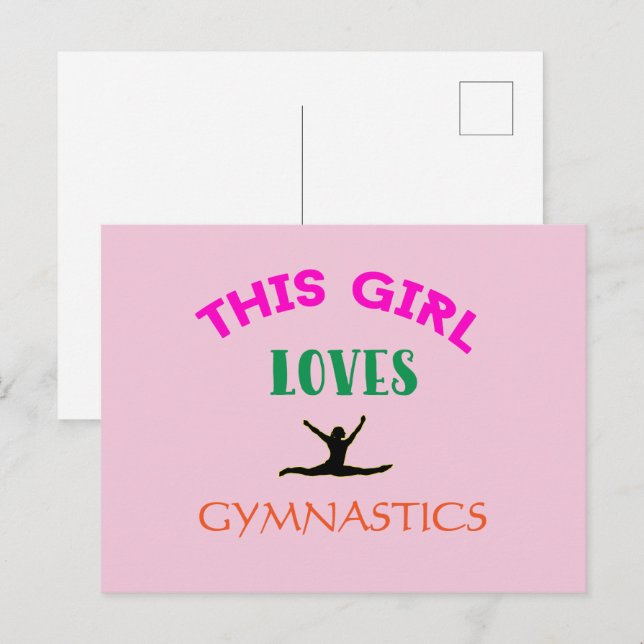 This Girl Loves Gymnastics Gymnast Quote Postcard (Front/Back)