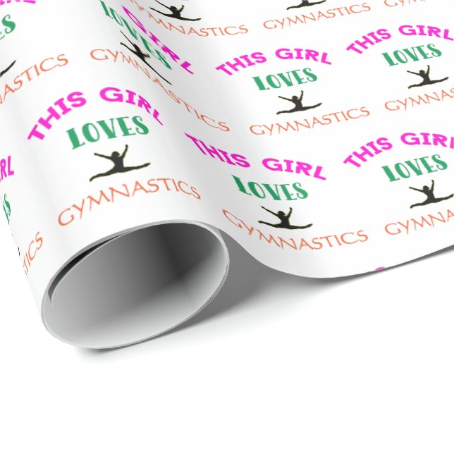 This Girl Loves Gymnastics Gymnast Quote Wrapping Paper (Roll Corner)