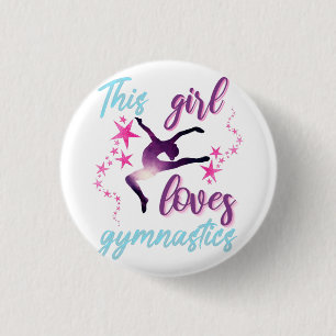 This Girl Loves Gymnastics Stars Leap 3 Cm Round Badge
