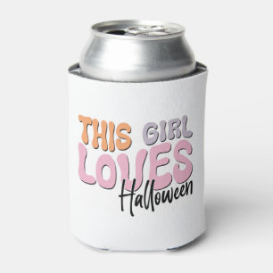 This Girl Loves Halloween Can Cooler