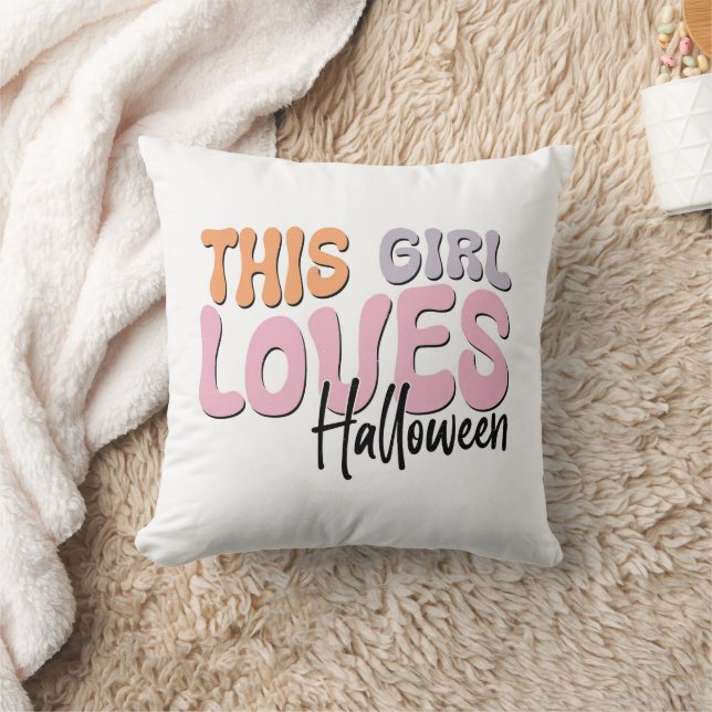This Girl Loves Halloween Cushion (Blanket)
