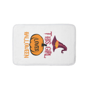 This Girl Loves Halloween - Halloween Gift Bath Mat