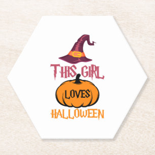 This Girl Loves Halloween - Halloween Gift Paper Coaster