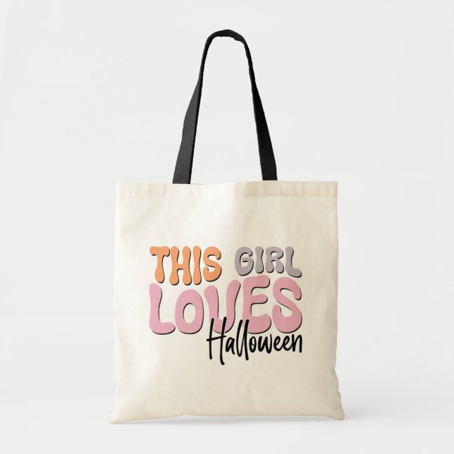This Girl Loves Halloween Tote Bag (Front)