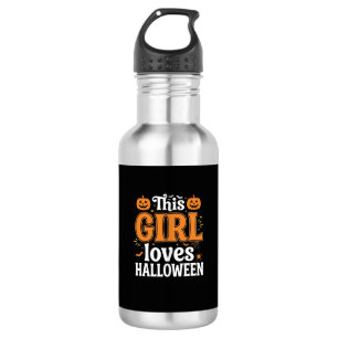 This Girl Loves Halloween Typography SVG Design_1 532 Ml Water Bottle