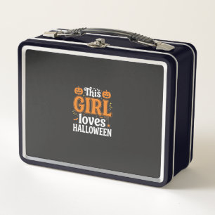 This Girl Loves Halloween Typography SVG Design_1 Metal Lunch Box