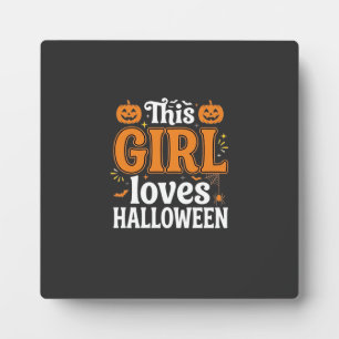 This Girl Loves Halloween Typography SVG Design_1 Plaque