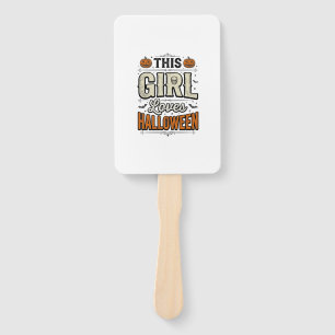 This Girl Loves Halloween Vintage Shirt Design_1 Hand Fan