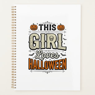 This Girl Loves Halloween Vintage Shirt Design_1 Planner