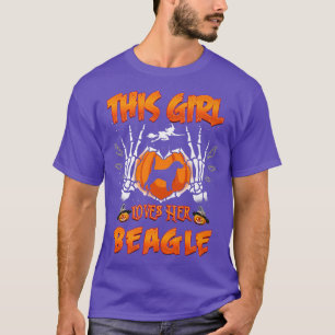 This Girl Loves Her Beagle Dog Funny Halloween Cos T-Shirt