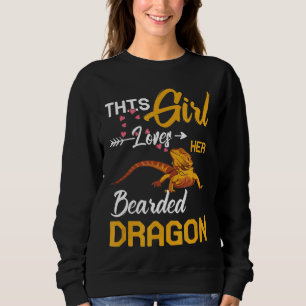 This Girl Loves Her Bearded Dragon Lizard Raglan Sweatshirt