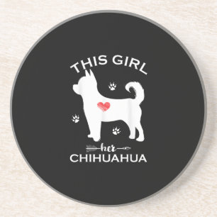 This Girl Loves Her Chihuahua Funny Puppy Dogs Luv Coaster