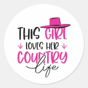 This Girl Loves Her Country Life Classic Round Sticker