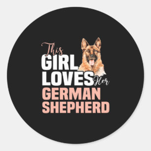 This Girl Loves Her German Shepherd Classic Round Sticker