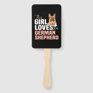 This Girl Loves Her German Shepherd Hand Fan