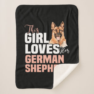 This Girl Loves Her German Shepherd Sherpa Blanket