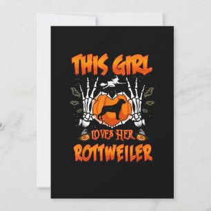 This Girl Loves Her Rottweiler Dog Halloween Announcement