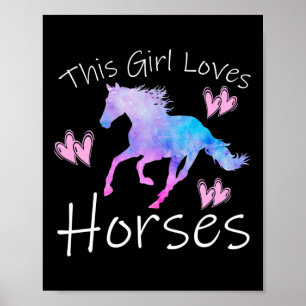This Girl Loves Horses Equestrian Rider Gift Teen Poster