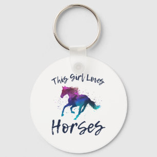 This Girl Loves Horses Equestrian Rider Horseback  Key Ring