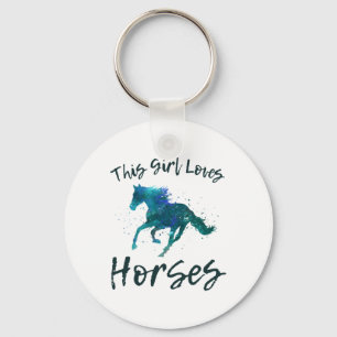 This Girl Loves Horses Equestrian Rider Horseback Key Ring