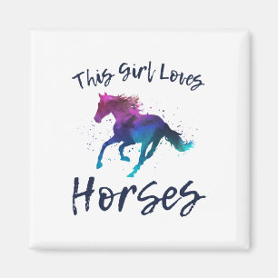 This Girl Loves Horses Equestrian Rider Horseback Magnet