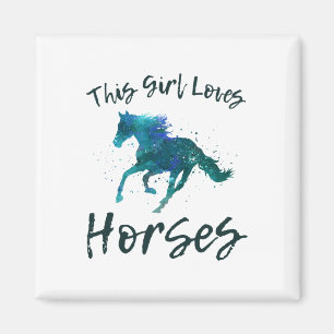 This Girl Loves Horses Equestrian Rider Horseback Magnet