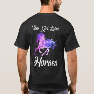THIS GIRL LOVES HORSES Equestrian Rider Women Mom T-Shirt