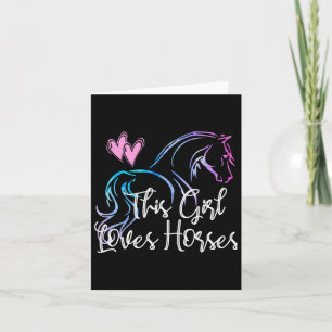 This Girl Loves Horses Horseback Riding Equestrian Card