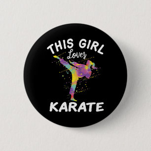 This Girl Loves Karate 6 Cm Round Badge