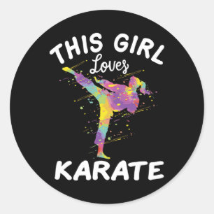 This Girl Loves Karate Classic Round Sticker
