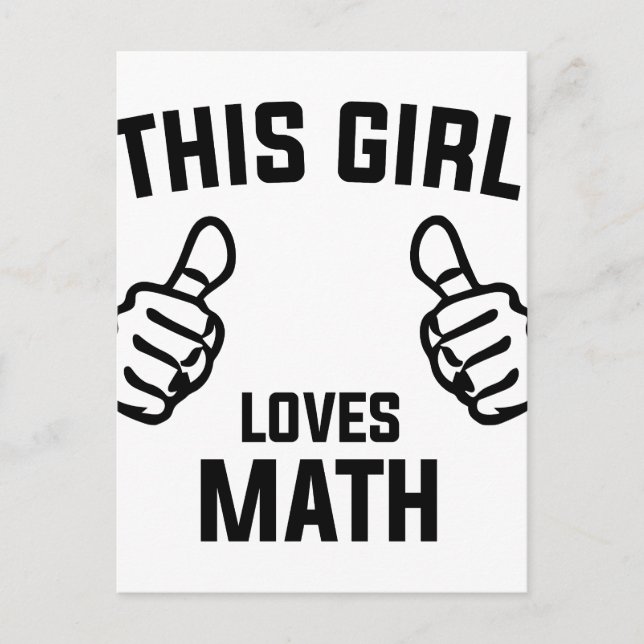 This Girl Loves Math Postcard (Front)