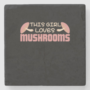 This Girl Loves Mushrooms Stone Coaster
