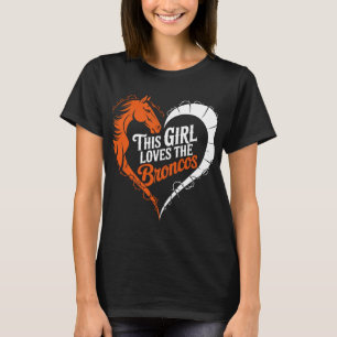 This Girl Loves Rodeo Bucking Bronc Riding Heart W T-Shirt