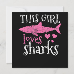This Girl Loves Sharks - Cute Shark Gifts Invitation