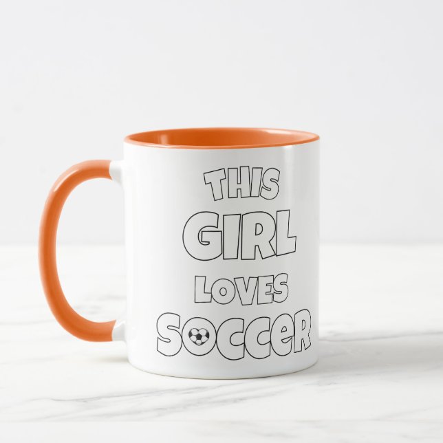 This girl loves soccer mug (Left)