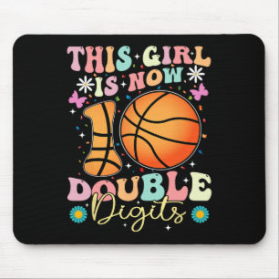 This Girl Now 10 Double Digits Sketll 10 Year Birt Mouse Pad