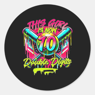 This Girl Now 10 Double Digits Softll Drip 10th Bi Classic Round Sticker