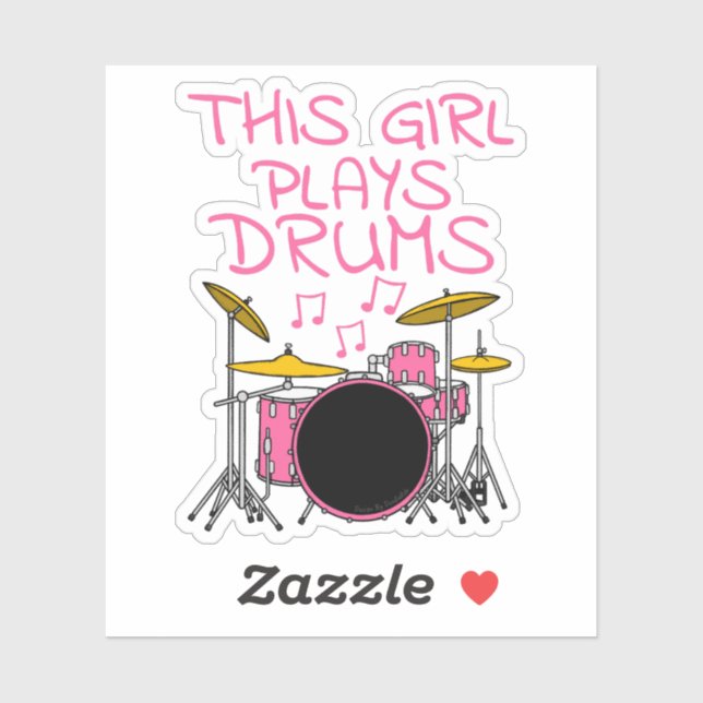 This Girl Plays Drums, Female Drummer Musician (Sheet)
