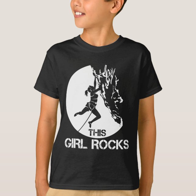 This Girl Rocks Climbing Boulder Carabiner Climber T-Shirt (Front)