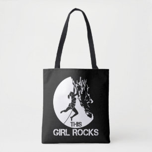 This Girl Rocks Climbing Boulder Carabiner Climber Tote Bag